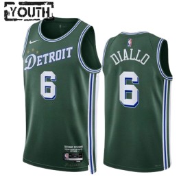 Dres Detroit Pistons Hamidou Diallo 6 Nike 2022-23 City Edition Zelena Swingman - Dječji